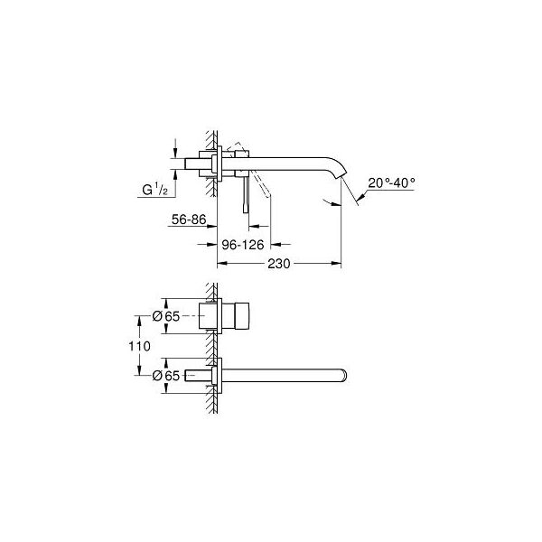 Bateria umywalkowa Grohe Essence podtynkowa chrom (19967001)