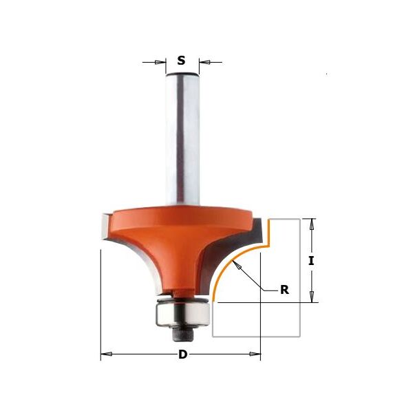 CMT Frez zaokrąglający z łożyskiem 19,1 x 12,7mm R3,2mm chwyt 8mm (938.190.11)