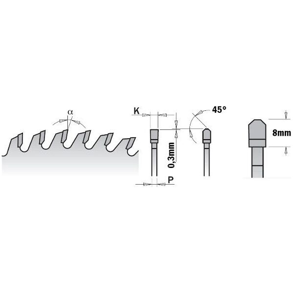 CMT Piła z zębami trapezowymi 300 x 30mm (281.696.12M)