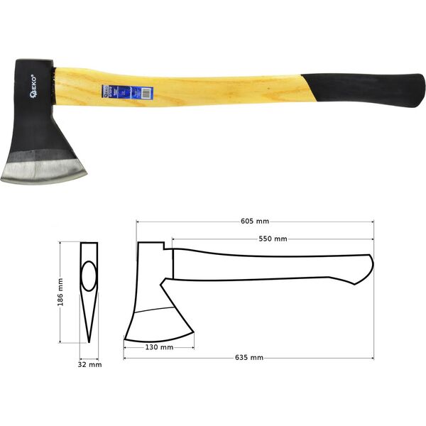 Geko Siekiera PROFI 1250Gx24" (drewniany trzonek) (12)