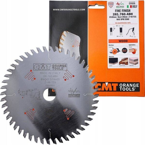 CMT Tarcza do drewna CMT 281.760.48H 160x20mm