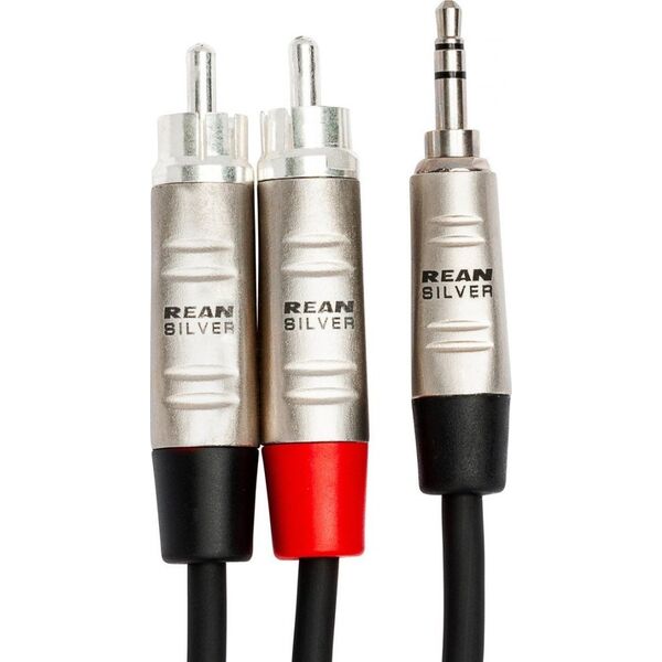 Kabel Hosa Jack 3.5mm - RCA (Cinch) x2 3.05m srebrny (HMR-010Y)