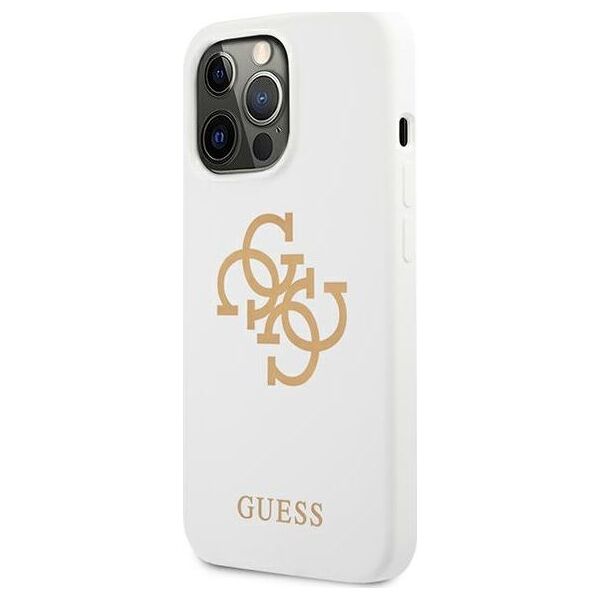 Guess Guess GUHCP13LLS4GGWH iPhone 13 Pro / 13 6,1" biały/white hard case Silicone 4G Logo