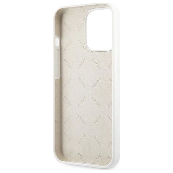 Guess Guess GUHCP13LLS4GGWH iPhone 13 Pro / 13 6,1" biały/white hard case Silicone 4G Logo