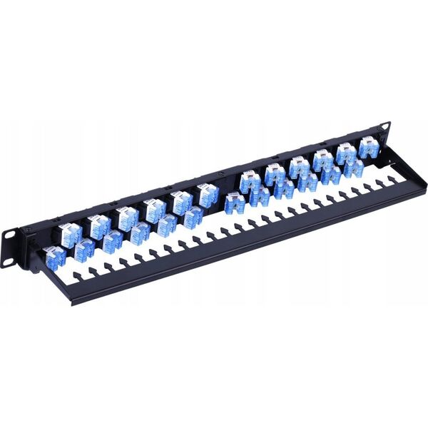 Techly Techly 367836 Patch panel 24x Keystone RJ45 Cat6a UTP, 1U, porty ukośne