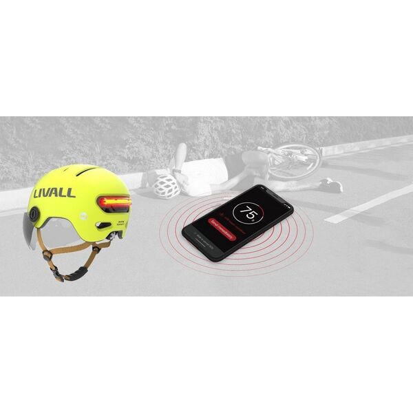 Livall Livall Kask Miejski Livall L23 z Szybką Czujnikiem Upadku SOS i LED