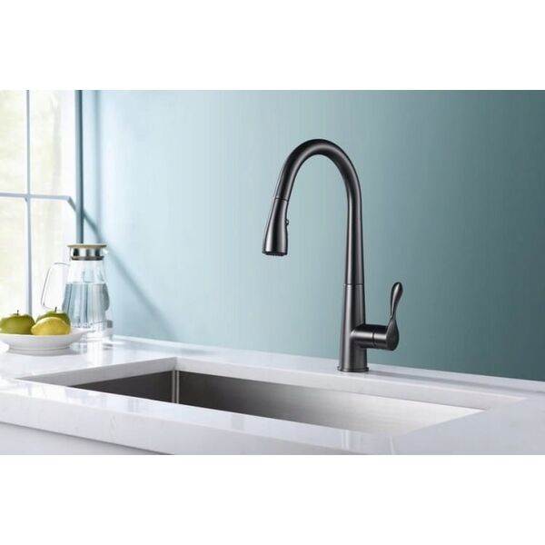 Bateria kuchenna Blue Water Kitchen faucet with pull-out hose Blue Water Stabili, graphite color
