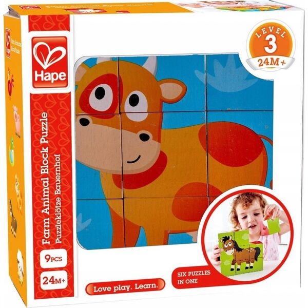 Hape HAPE Farm Animal Block Puzzle, E1618A