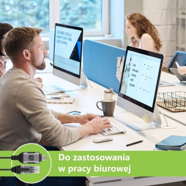 Techly Kabel sieciowy USB-C na Gigabit Ethernet RJ45 3m