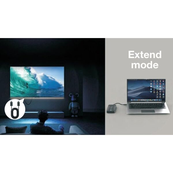 Bezprzewodowy transmiter obrazu USB-C do HDMI 1080p do 30m