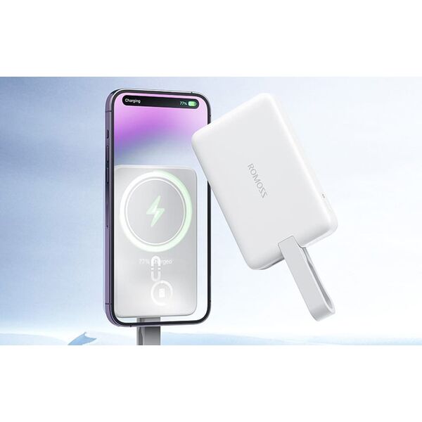 Powerbank Romoss WMS10 10000mAh 20W, biały  Ładowanie magnetyczne i szybkie ładowanie