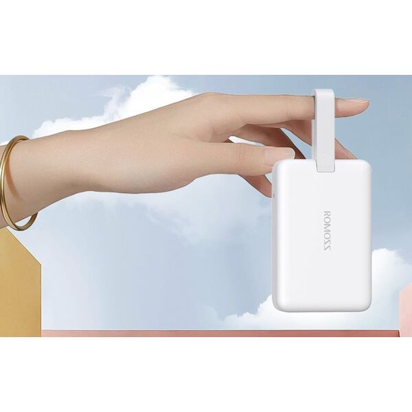 Powerbank Romoss WMS10 10000mAh 20W, biały  Ładowanie magnetyczne i szybkie ładowanie