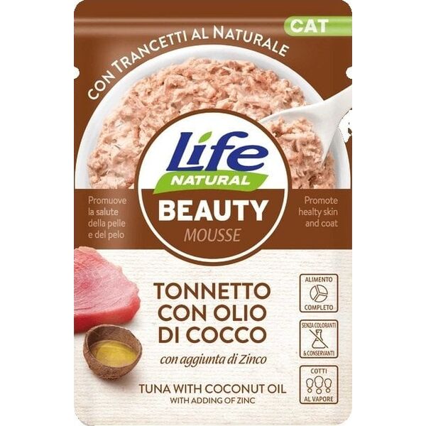 LIFE CAT sasz.70g BEAUTY TUNA + COCONUT   OIL /30