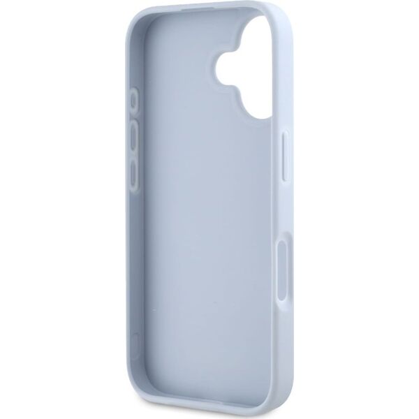 Guess Grained Big 4G Logo Small Classic Logo case for iPhone 16 blue