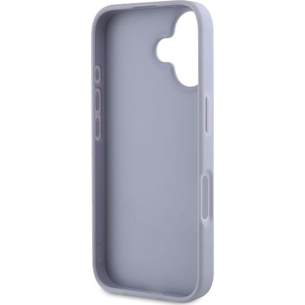 Guess Hot Stamp 4G Pattern Triangle Metal Logo iPhone 16 Case Purple