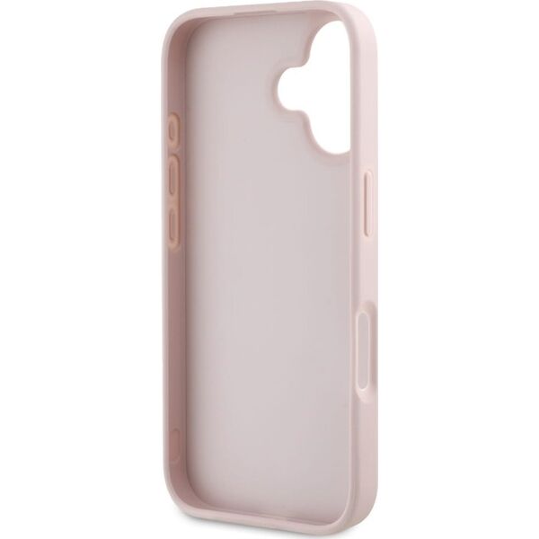 Guess Grained Big 4G Logo Small Classic Logo case for iPhone 16 pink