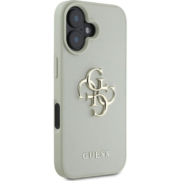 Guess Grained Big 4G Logo Small Classic Logo case for iPhone 16 green
