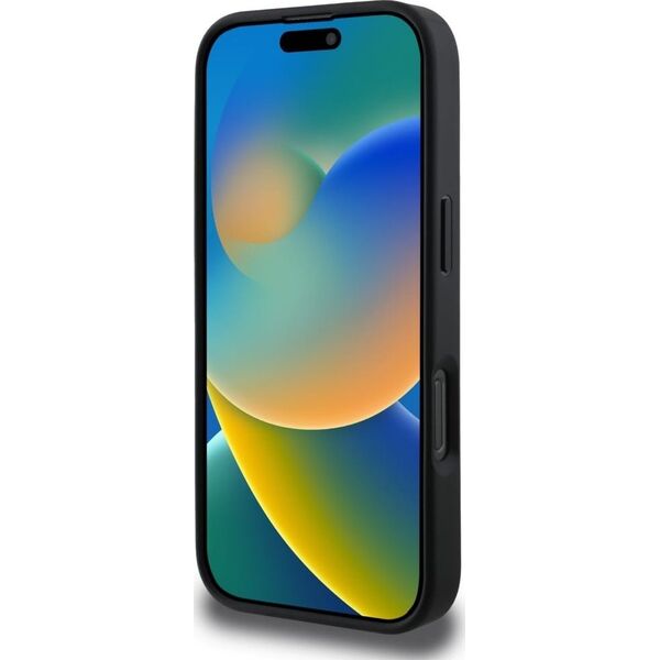Guess Grained Big 4G Logo Small Classic Logo case for iPhone 16 Pro black