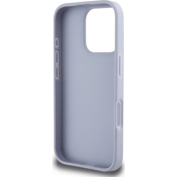 Guess Hot Stamp 4G Pattern Triangle Metal Logo Case for iPhone 16 Pro Purple