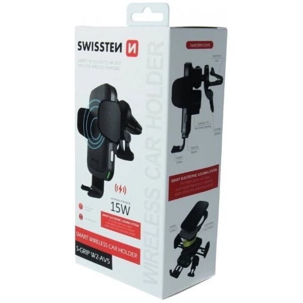 Swissten W2-AV5 Air Vent Car Holder With 15W  Wireless Charging + Micro USB Cable 1.2m