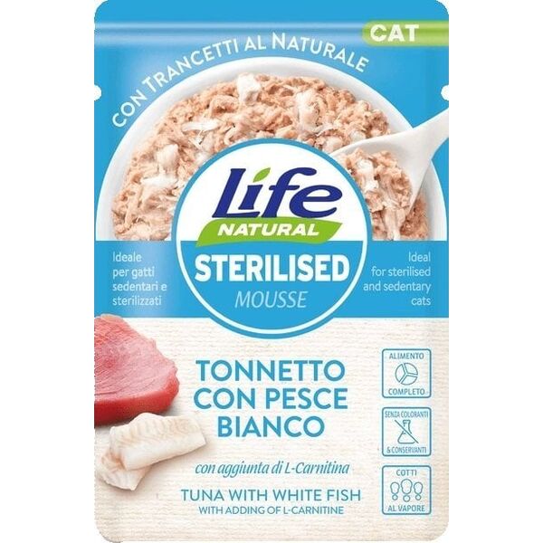 Life Cat Sterilised Karma Dla Kota Tuńczyk Biała Ryba 70g