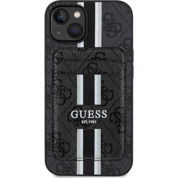 Etui Guess 4G Stripes z portfelem         Magsafe do iPhone 15 czarny
