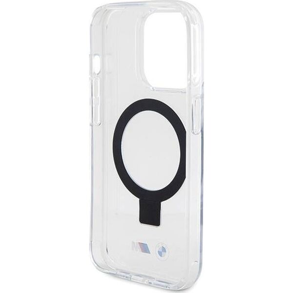 BMW BMHMP15LURST iPhone 15 Pro 6.1" przeźroczysty/clear hardcase Ring Stand M Collection MagSafe