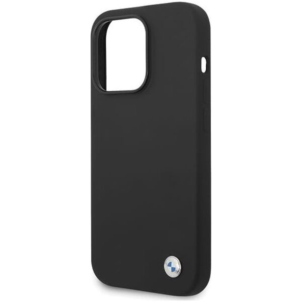 BMW BMHCP15LSILBK iPhone 15 Pro 6.1" czarny/black Silicone Metal Logo