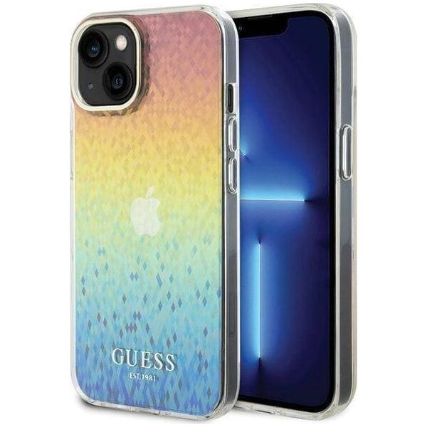 Guess GUHCP15SHDECMI iPhone 15 / 14 / 13 6.1" wielokolorowy hardcase IML Faceted Mirror Disco Iridescent
