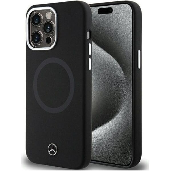 Mercedes MEHMP15L23SCMK iPhone 15 Pro 6.1" czarny/black hardcase Silicone Bicolor MagSafe