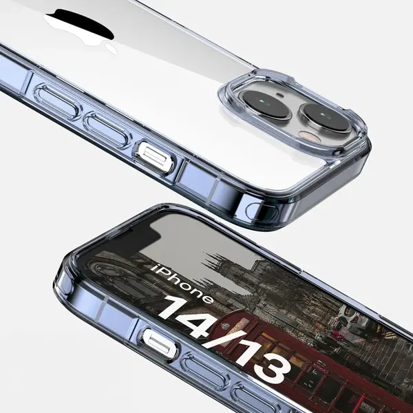 Bizon Case Halo for Apple iPhone 14 / 13 transparent-blue