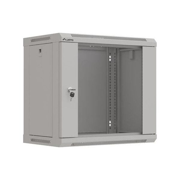 ΕΠΙΤΟΙΧΙΑ ΡΑΦΙΕΡΑ RACK 19" 9U 540X350 ΓΚΡΙ ΜΕ ΓΥΑΛΙΝΗ ΠΟΡΤΑ LANBERG (FLAT PACK)