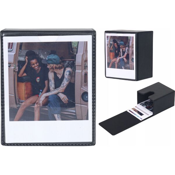 Θήκη Κουτί Box Για 100 Φωτογραφίες Για Fuji Instax Wide 400 Sq Polaroid 600 Now / Μαύρο / Παράθυρο
