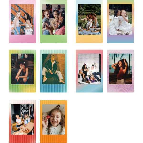 Σετ 10x Αυτοκόλλητα Πλαίσια Για Fuji Instax Mini 99 12 11 40 Evo Liplay Link / Gradient