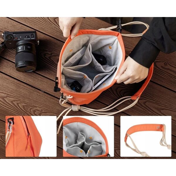 Τσάντα Φωτογραφική Crossbody Sling Για Κάμερα Τηλέφωνο K&F 5l / Kf13.168 / Πορτοκαλί