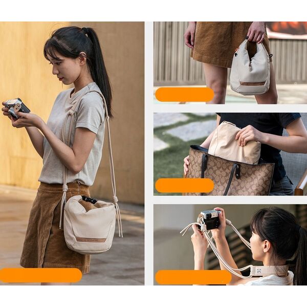 Τσάντα Φωτογραφική Crossbody Sling Για Κάμερα Τηλέφωνο K&F 5l / Kf13.168v1 / Μπεζ