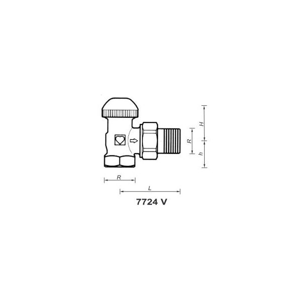 Herz Zawór grzejnikowy termostatyczny kątowy TS-90-V 1/2" - 1772467