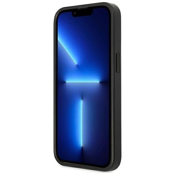 Guess Guess GUHCP13XPSATPK iPhone 13 Pro Max 6,7"czarny/black hardcase SaffianoTriangle Logo Cardslot