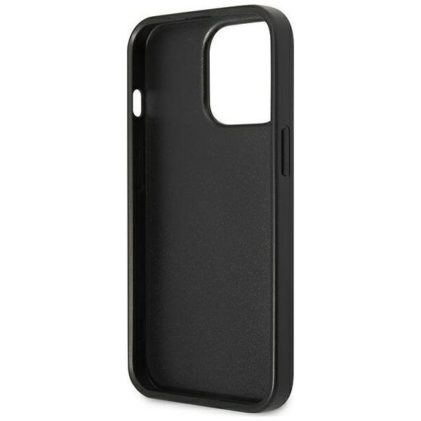 Guess Guess GUHCP13XPSATPK iPhone 13 Pro Max 6,7"czarny/black hardcase SaffianoTriangle Logo Cardslot