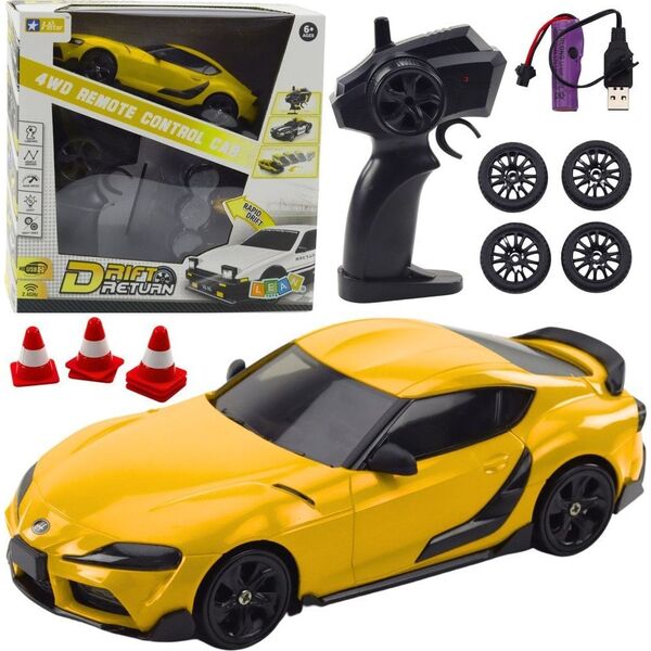 Auto Sportowe Do Driftu Wymienne Koła Zdalnie Sterowany RC 4WD Żółte EDUKAMP