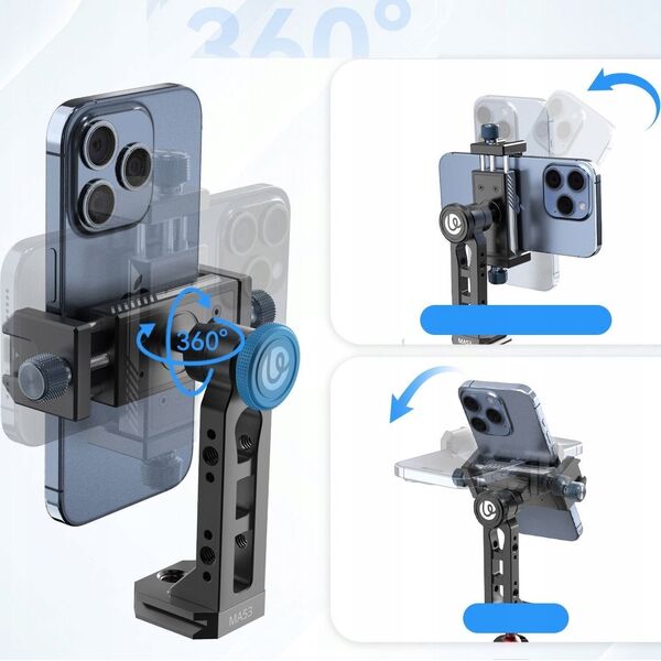 Uchwyt na Statyw 360s 2x ISO 1/4 3/8 Arca Swiss UKA na Telefon / ULANZI MA53