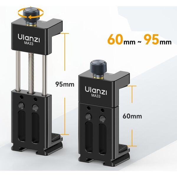 Uchwyt 2x stopka ISO 1/4" Arca Swiss UKA na Telefon Smartfon / ULANZI / MA33
