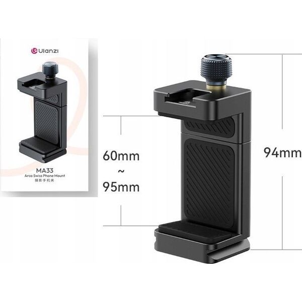 Uchwyt 2x stopka ISO 1/4" Arca Swiss UKA na Telefon Smartfon / ULANZI / MA33