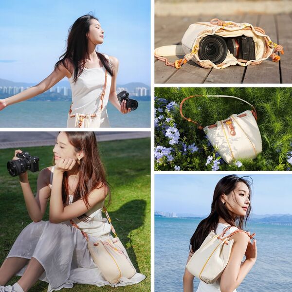 Torba Podróżna Foto Futerał ULANZI Crossbody Sling na Aparat Kamerę Telefon / DS01 / Beżowy