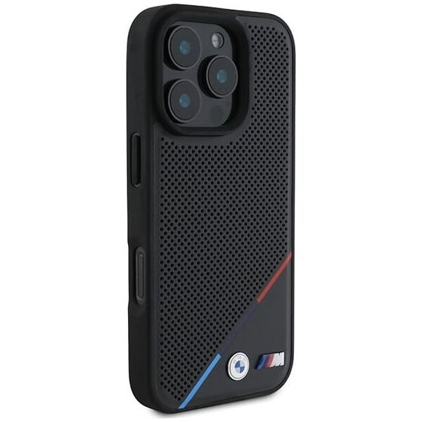 BMW BMW BMHMP16L23PUPDK iPhone 16 Pro 6.3" czarny/black hardcase M Perforated Tricolor Line MagSafe