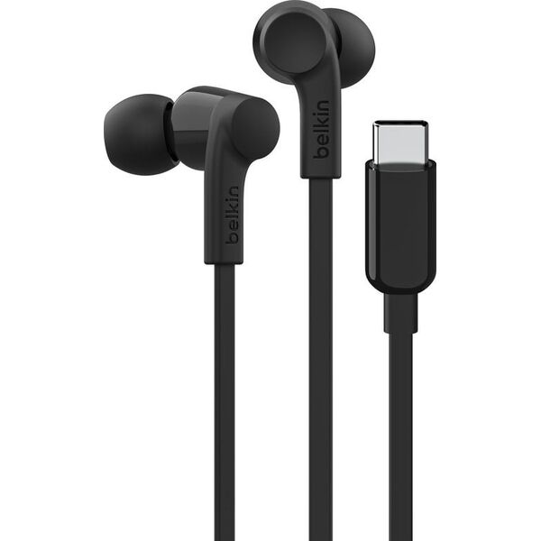 Belkin SoundForm Ακουστικά Ενσύρματα Ενδοωτιαία Μουσική/καθημερινή χρήση USB Type-C Μαύρο