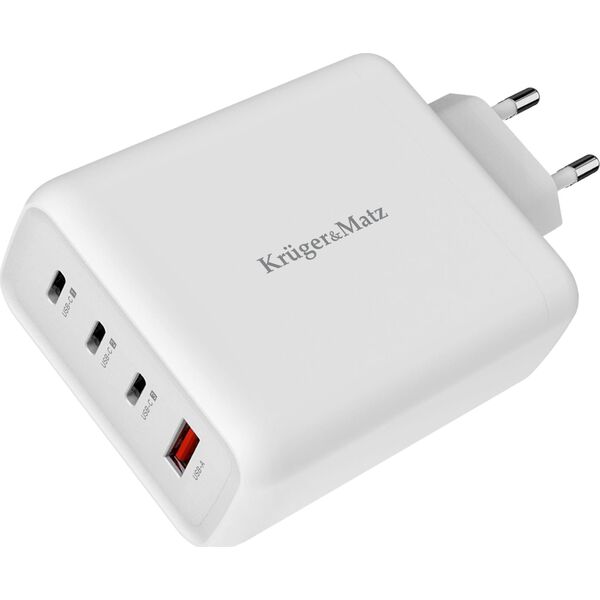 Ładowarka sieciowa Kruger&amp|Matz 140 W GaN z funkcją Quick Chazge and Power Delivery