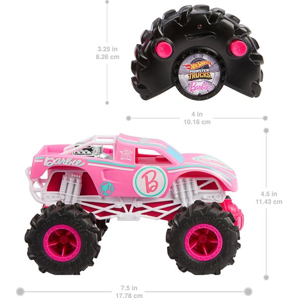 Hot Wheels Monster Truck Barbie Αυτοκίνητο με ραδιόφωνο Jeep 1:24 HNV02 MATTEL