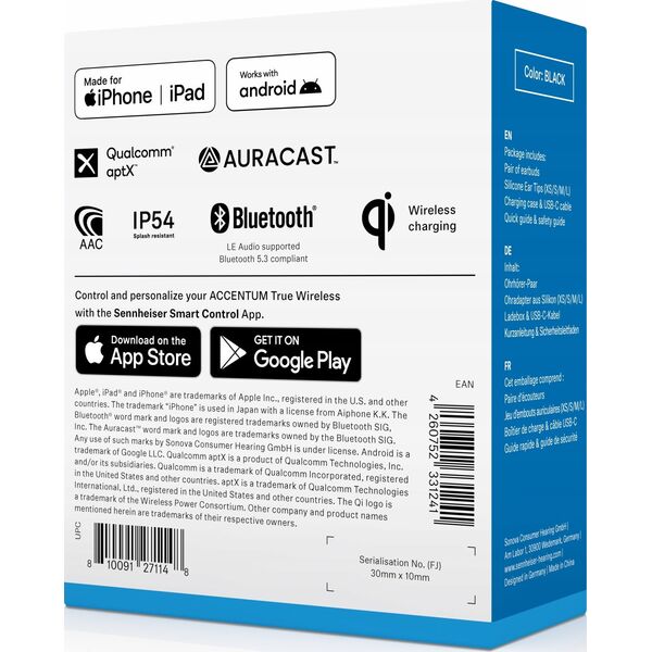 Sennheiser ACCENTUM True Wireless - Ασύρματα ακουστικά TWS - μαύρο
