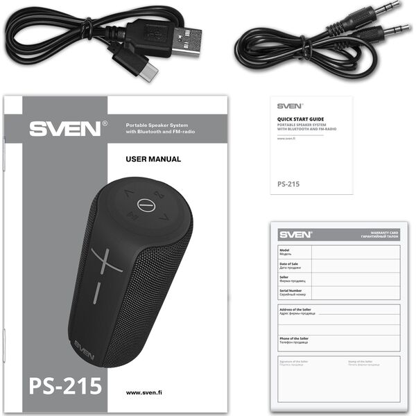 Φορητό ηχείο / ηχείο πάρτι SVEN PS-215 Φορητό μονοφωνικό ηχείο Μαύρο 12 W